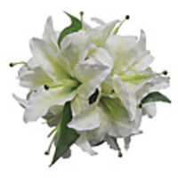 weiße Lilie Satin Brautstrauß