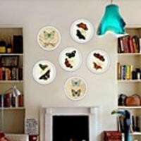 Weiße,  runde Foto Wall Frame Collection Set von 5