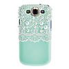 Weiße Spitze und Perlen Bling Schutzhülle von Handmade Tasche für Samsung Galaxy S3 i9300
