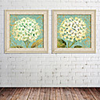 weißen Hortensie floral gerahmte Leinwand drucken 2er-Set