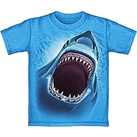 Weißer Hai Türkis meliertes T-Shirt für Erwachsene (Medium für Erwachsene) Lightinthebox