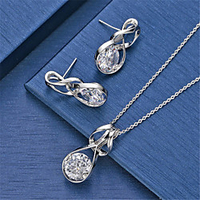 weißer kubischer zirkonia schmuck set ohrringe set geometrisch blume schneeflocke krone künstlerisch klassisch trendy süß mode strass ohrringe schmuck silber für weihnachtsfeier abend geschenk formal Lightinthebox