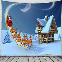 Weihnachten Weihnachtsmann Urlaub Party Wand Wandteppich Kunst Dekor Decke Vorhang Picknick Tischdecke Hängen Zuhause Schlafzimmer Wohnzimmer Wohnheim Dekoration Weihnachtsbaum Geschenk Kamin Lightinthebox