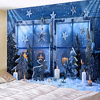Weihnachten Weihnachtsmann Urlaub Party Wand Wandteppich Kunst Dekor Decke Vorhang Picknick Tischdecke Hängen Zuhause Schlafzimmer Wohnzimmer Wohnheim Dekoration Weihnachtsbaum Geschenk Kamin Lightinthebox