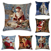 weihnachten weihnachtsmann weihnachtsfeier doppelseitige kissenbezug 6pc weiche dekorative quadratische kissenbezug kissenbezug kissenbezug für schlafzimmer wohnzimmer überlegene qualität Lightinthebox