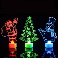 Weihnachtsbaum Schneemann Weihnachtsmann Nachtlicht LED leuchtende bunte Acryl batteriebetriebene Weihnachtsgeschenk Urlaub Neujahr Hauptdekorationen Lightinthebox