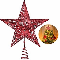 Weihnachtsbaum Stern Topper,  10 Zoll Weihnachtsbaum Topper Stern Weihnachtsdekoration glitzernde Baumkrone Stern für Weihnachtsbaum Ornament Indoor Party Home Dekoration