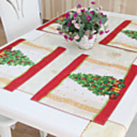 Weihnachtsb?ume Polyester Tischsets,  6er Set,  12 " 18" 1pc