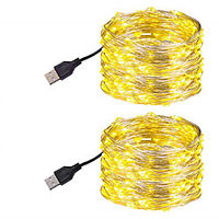 Weihnachtsdekor LED-Lichterketten 4 Stück 2 Stück 1 Stück Kupfer Silber Draht Girlande Licht 5m 10m 20m USB wasserdichte Lichterketten für Weihnachten Hochzeitsfeier Dekoration Lightinthebox