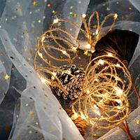 Weihnachtsfee Lichterketten 3m 5m Hanfseil Kupferdraht Lichter batteriebetriebene Weihnachtsgeburtstagsfeier Garten Urlaub Dekoration Lampe Lightinthebox