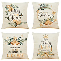 weihnachtsfeier doppelseitige kissenbezug 4pc weiche dekorative quadratische kissenbezug kissenbezug kissenbezug für schlafzimmer wohnzimmer hochwertige maschinenwaschbare innenkissen für sofa couch Lightinthebox