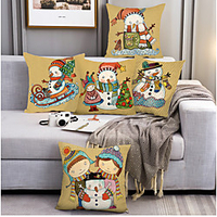 weihnachtsfeier doppelseitige kissenbezug 5pc weiche dekorative quadratische kissenbezug kissenbezug kissenbezug für schlafzimmer wohnzimmer hochwertige maschinenwaschbare innenkissen für sofa couch Lightinthebox