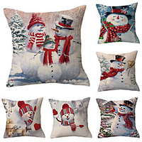 weihnachtsfeier doppelseitige kissenbezug 6pc weiche dekorative quadratische kissenbezug kissenbezug kissenbezug für schlafzimmer wohnzimmer hochwertige maschinenwaschbare innenkissen für sofa couch Lightinthebox