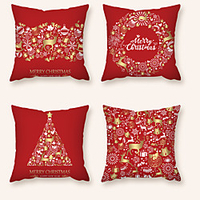 weihnachtsfeier kissenbezug 4pc kurz plüsch weich dekorativ quadratisch kissenbezug kissenbezug kissenbezug für sofa schlafzimmer 45 x 45 cm (18 x 18 zoll) hochwertige maschine waschbar Lightinthebox