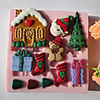 Weihnachtshaus-Geschenk-Socken-Silikon Schokolade / Fondant / Zucker Mold