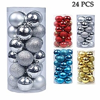 Weihnachtskugeln Ornamente für Weihnachtsbaum - bruchsichere Weihnachtsbaumschmuck große hängende Kugel 1, 57 x 24 Packung (weiß)