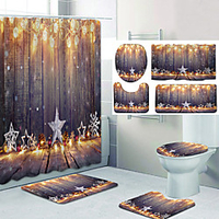 Weihnachtslicht Mustermuster Bad Duschvorhang Freizeit Toilette vierteiliges Design