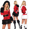Weihnachtsmann Cosplay Kostüme Damen Erwachsene Kostüm-Party Weihnachten Weihnachten Samt Kleid / Gürtel
