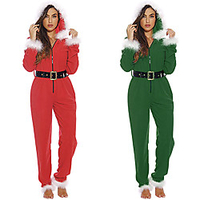 Weihnachtsmann Maskerade Damen Erwachsene Kostüm-Party Weihnachten Weihnachten Polyester Gürtel / Catsuit