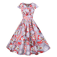 Weihnachtsmann Party Kostüme Damen Erwachsene Freizeit Weihnachten Weihnachten Polyester Kleid