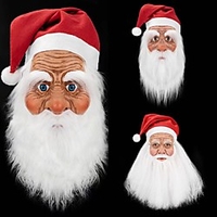 weihnachtsmann perücke weihnachtsperücke bart maske halloween latex kopfbedeckung santa claus gleichen stil latex kopfbedeckung weißer bart alter mann maske weihnachtsfeier mit perücke Lightinthebox