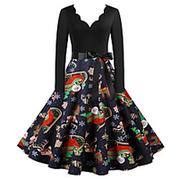 Weihnachtsmann Weihnachtskleid Damen Erwachsene Freizeit Weihnachten Weihnachten Polyester Kleid