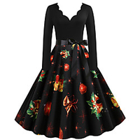 Weihnachtsmann Weihnachtskleid Damen Erwachsene Freizeit Weihnachten Weihnachten Polyester Kleid