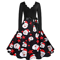 Weihnachtsmann Weihnachtskleid Damen Erwachsene Freizeit Weihnachten Weihnachten Polyester Kleid