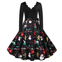 Weihnachtsmann Weihnachtskleid Damen Erwachsene Freizeit Weihnachten Weihnachten Polyester Kleid