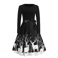 Weihnachtsmann Weihnachtskleid Damen Erwachsene Freizeit Weihnachten Weihnachten Polyester Kleid