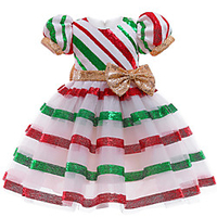 Weihnachtsmann Weihnachtskleid Damen Kinder Freizeit Weihnachten Weihnachten Polyester Kleid