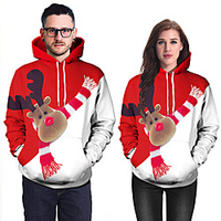 Weihnachtsmann Weihnachtsstrickjacke Herren Teen Kostüm-Party Weihnachten Weihnachten Polyester oben / Damen / Kapuzenshirt Lightinthebox