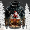 Weihnachtsmänner Santa Claus 3D Hoodies Santa Claus Mode 3D Druck Urlaub Urlaub Streetwear Hoodies Schwarz Kapuzendruck Fronttasche Frühlingamp;Herbst Designer Shirt