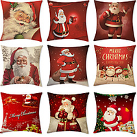 weihnachtsparty doppelseitige kissenbezug 9pc weiche dekorative quadratische kissenbezug kissenbezug kissenbezug für schlafzimmer wohnzimmer hochwertige maschinenwaschbare innenkissen für sofa couch Lightinthebox