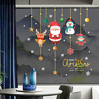 weihnachtsparty fenster film klebe vinyl wohnkultur für fenster schrank tür aufkleber fenster aufkleber Lightinthebox