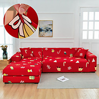 Weihnachtsrot Sofabezug 1-teiliger Couchbezug passend für 1-4 Sitzer L-Form Couch weicher Stretchbezug Elasthan-Jacquard-Stoff einfach zu installieren (1 kostenloser Kissenbezug) Lightinthebox