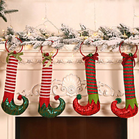 Weihnachtsschmuck Elf Füße Reifen hängende Glocken Ferienhaus Tür Elf Stiefel Türklopfer Ornamente Lightinthebox