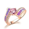 Weihnachtsschmuck Geschenke erstellt rosa Feuer Opal rosa Topas Zirkon Roségold gefüllt für Frauen Schmuck Edelstein Ring (8)
