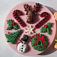Weihnachtsschneemann-Silikon Schokolade / Fondant / Zucker Mold