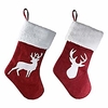 Weihnachtsstrümpfe 2 Stk. Set handgestickte süße Tierhirschsocken (rot)