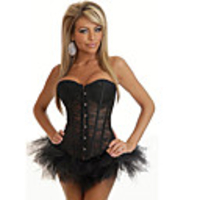Weikeduo Frauen-Europa-Art-reizvolles Korsett (Schwarz)