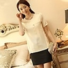 Weila Damen Kurzarm-Chiffon-Bluse