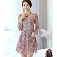 Weila Frauen hohe Taille Chiffon-Kleid 10051