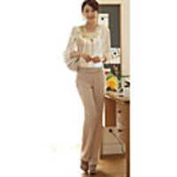 Weila Frauen Komfortables Langarm-Chiffon-Bluse 10029