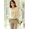 Weila Frauen Langarm-Bead-Chiffon-Bluse