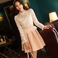 Weila Frauen Langarm-Chiffon-Kleid