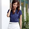 Weila Frauen mit V-Ausschnitt Solid Color-Chiffon-Bluse 10064