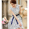 Weila Frauen Round Neck A-Line Chiffon-Kleid