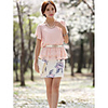 Weila Frauen Round Neck Solid Color-Chiffon-Bluse mit Gürtel