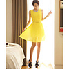 Weila Frauen Solid Color ärmellosen Chiffon-Kleid
